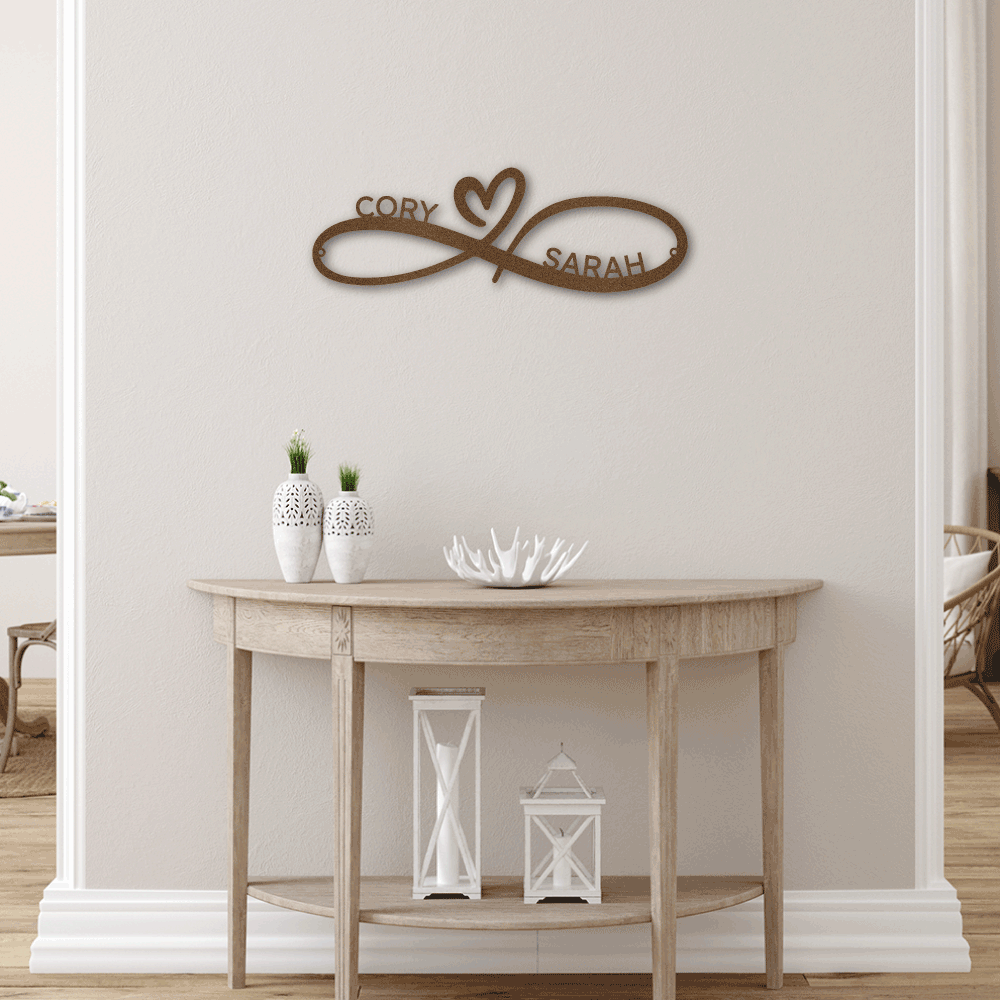 Infinity Couples Monogram - Steel Sign