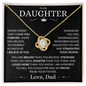 My Daughter - I'm Proud To Be Your Father - Love Knot Necklace