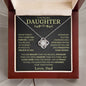 My Beautiful Daughter - I Am Proud of You - BG - Love Knot Necklace