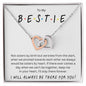 To My Bestie - I'll Be There For You! Interlocking Hearts Necklace Unbiological Sister, Best Friend