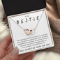 To My Bestie - I'll Be There For You! Interlocking Hearts Necklace Unbiological Sister, Best Friend