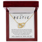 To My Bestie - I'll Be There For You! Interlocking Hearts Necklace Unbiological Sister, Best Friend