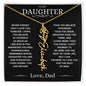 Never Forget That I Love You, Love Dad, Flower Name Necklace