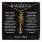 Never Forget That I Love You, Love Dad, Flower Name Necklace