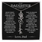 Never Forget That I Love You, Love Dad, Flower Name Necklace
