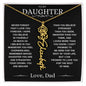 Never Forget That I Love You, Love Dad, Flower Name Necklace
