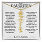 Never Forget That I Love You! Love, Mom Flower Name Necklace