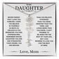 Never Forget That I Love You! Love, Mom Flower Name Necklace