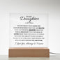 Daughter, Never Forget That I Love You - Acrylic Plaque, Night Light /LED