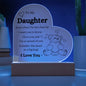 Daughter Gift "I Love You" Night Acrylic Plaque