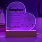 Daughter Gift "I Love You" Night Acrylic Plaque