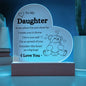 Daughter Gift "I Love You" Night Acrylic Plaque