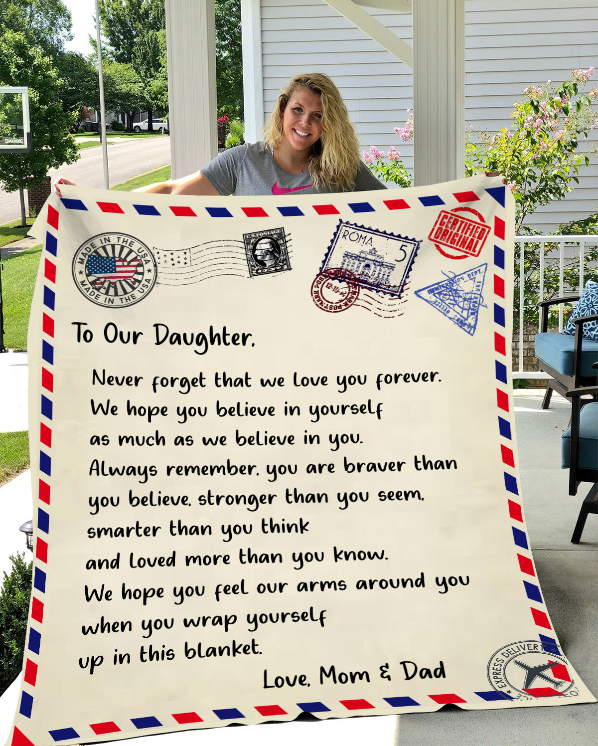 To Our Daughter - You Are Loved- Premium Mink Sherpa Blanket 50x60