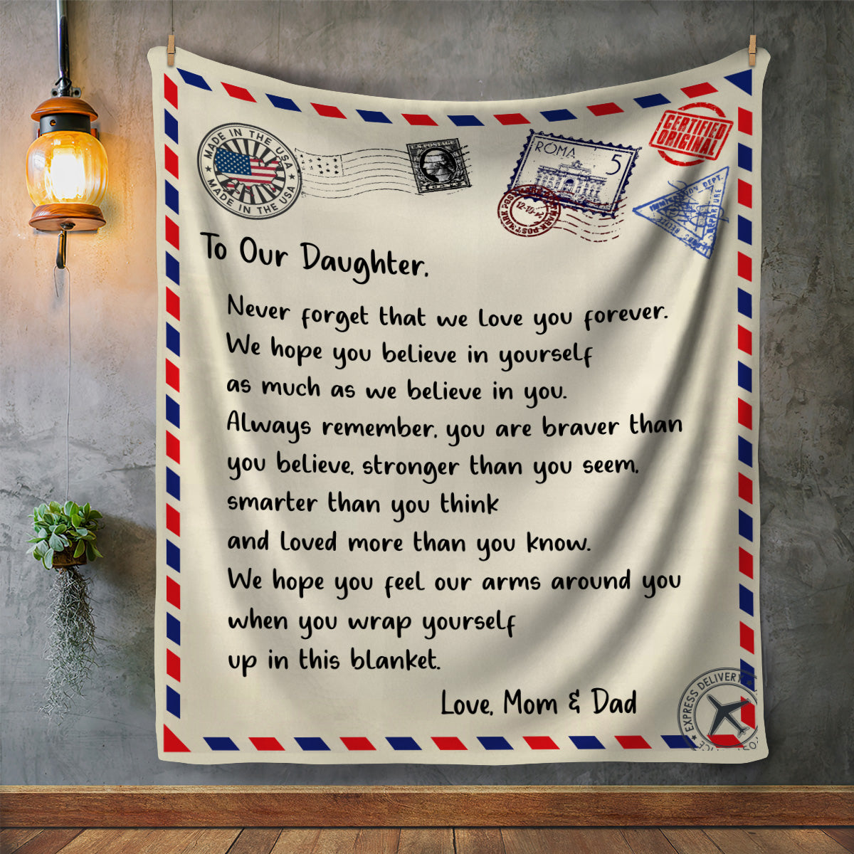 To Our Daughter - You Are Loved- Premium Mink Sherpa Blanket 50x60