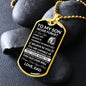 To My Son - Dog Tag