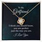 To My Girlfriend - You Are Perfect- Love Knot Necklace