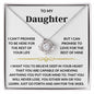 To My Daughter - Love Knot Necklace