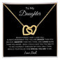 To My Daughter - You Are Loved -Interlocking Heart Necklace