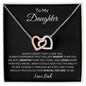 To My Daughter - You Are Loved -Interlocking Heart Necklace