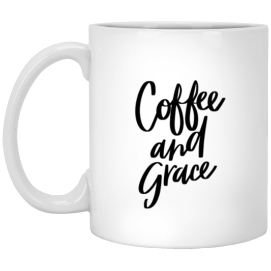 Coffee and Grace 11oz White Mug