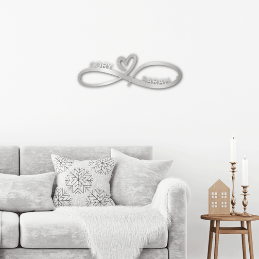 Infinity Couples Monogram - Steel Sign