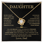 To My Daughter - I Believe In You - Love Knot Necklace