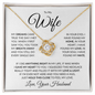 To My Wife - You Took My Breath Away -Love Knot  Necklace WB