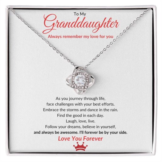Always Remember My Love For You - Granddaughter Love Knot Necklace