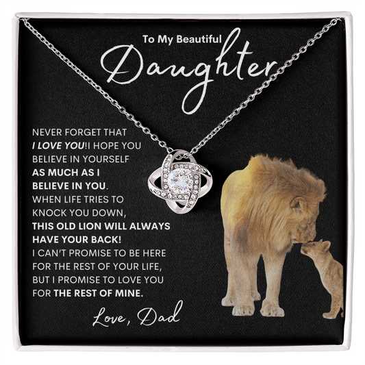 Daughter - Never Forget That I Love You - Love Knot Necklace