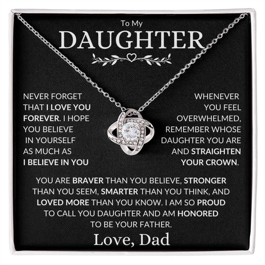 Proud To Call You Daughter - Love, Dad - Love Knot Necklace
