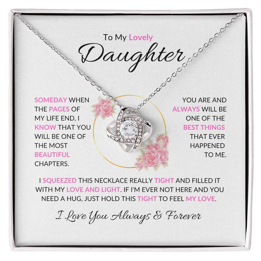 To My Lovely Daughter - Love Knot Necklace