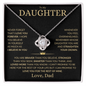 To My Daughter - I Believe In You - Love Knot Necklace