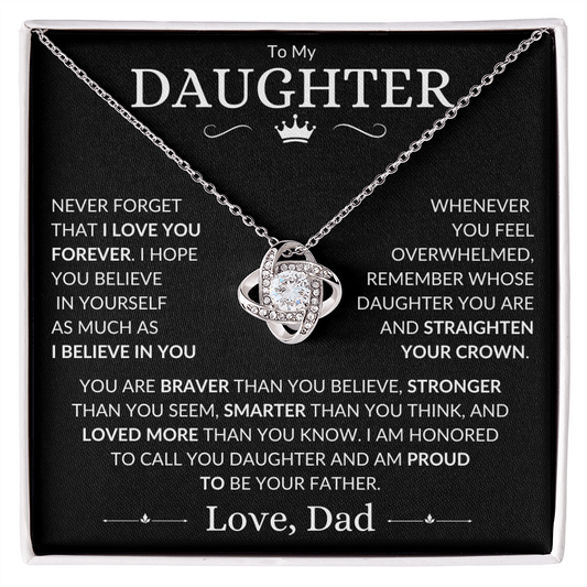My Daughter - I'm Proud To Be Your Father - Love Knot Necklace