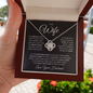To My Wife - You Took My Breath Away - Love Knot  Necklace