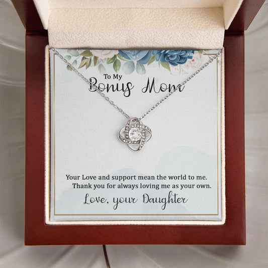 To My Bonus Mom- Love Knot Necklace