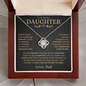 To My Daughter, Love Dad - Never Forget That I Love You - Love Knot Necklace