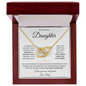 To My Beautiful Daughter – I Love You Now & Forever Interlocking Hearts Necklace