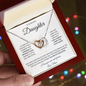 To My Beautiful Daughter – I Love You Now & Forever Interlocking Hearts Necklace