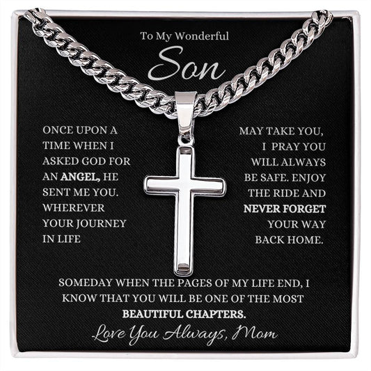 My Son- My Angel Cross Necklace