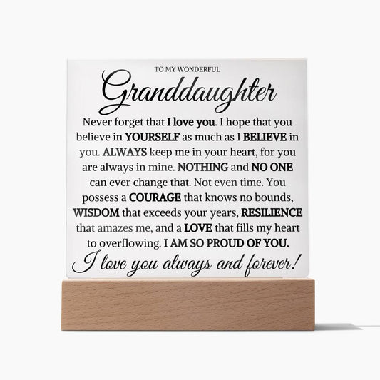 Granddaughter, I Am So Proud Of You - Square Acrylic Plaque