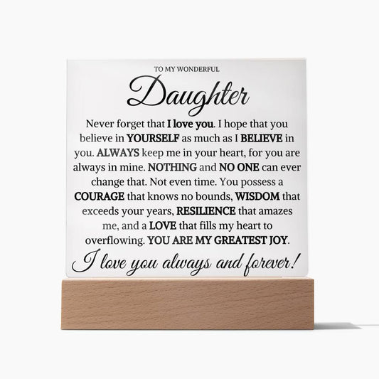 Daughter You Are My Greatest Joy - Square Acrylic Plaque