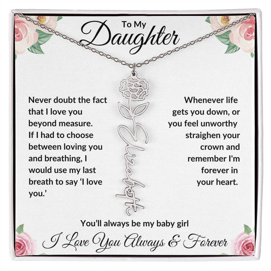 I Love You Beyond Measure- Daughter Flower Name Necklace