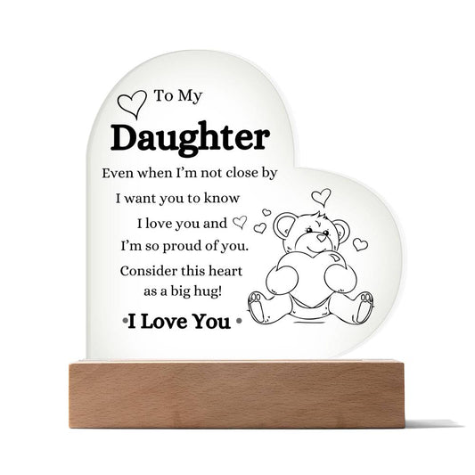 Daughter Gift "I Love You" Night Acrylic Plaque