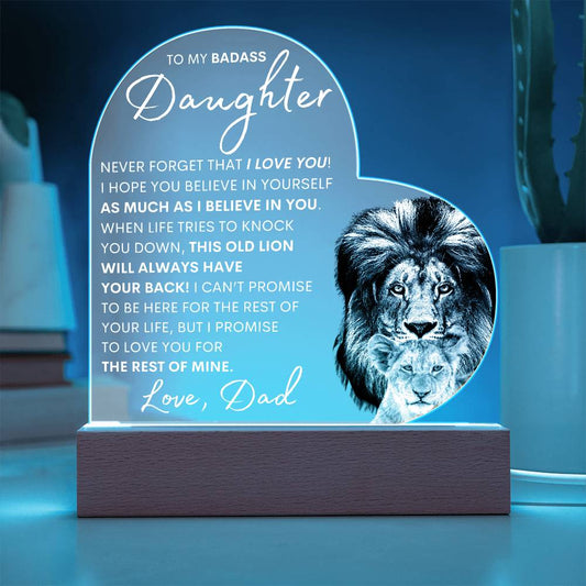 This Old Lion - Acrylic Heart LED Plaque