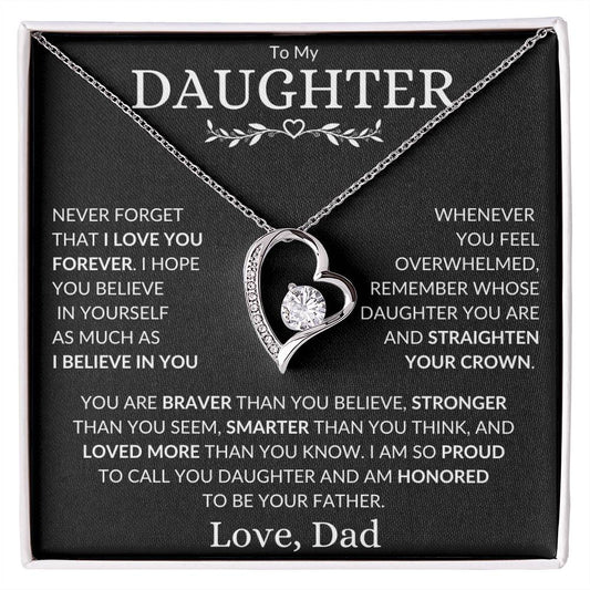 Proud To Call You Daughter - Love Dad - Forever Love Necklace