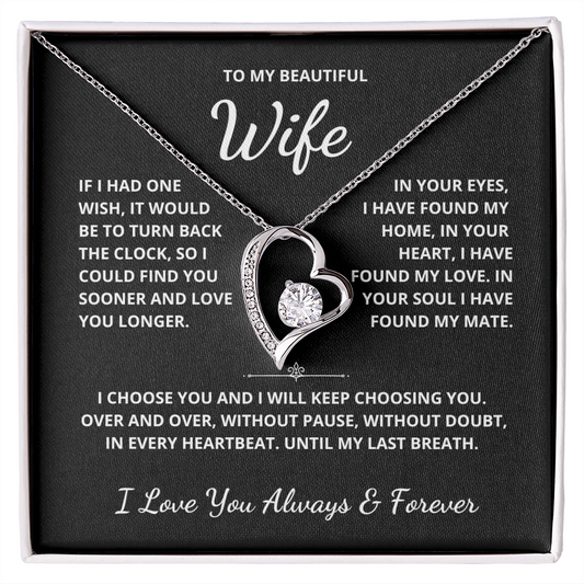 To My Beautiful Wife - Until My Last Breath - Forever Love Necklace