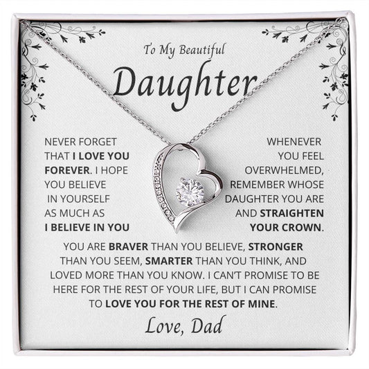 Beautiful Daughter - I Believe In You - Forever Love Necklace