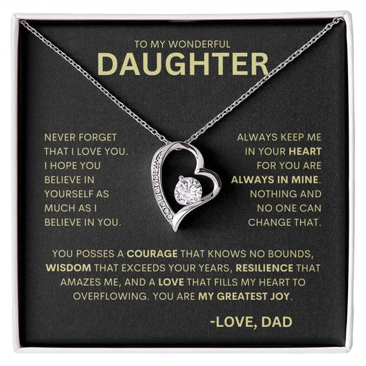 Daughter - You Are My Greatest Joy - Love Dad BG - Forever Love Necklace