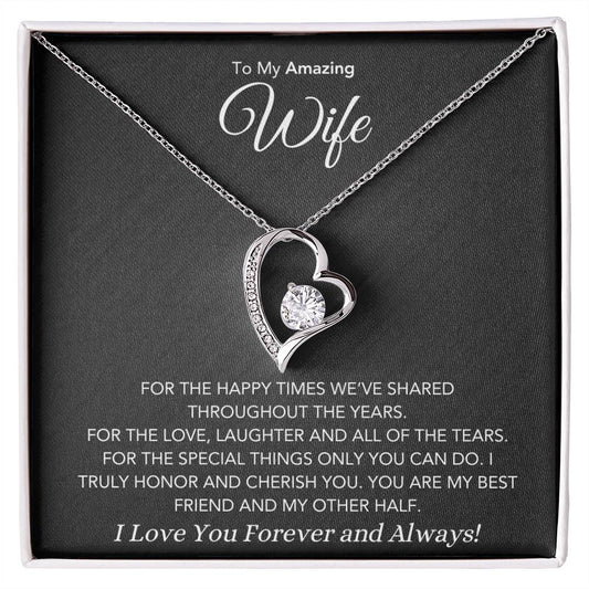 To My Wife - I Cherish You - Forever Love Necklace