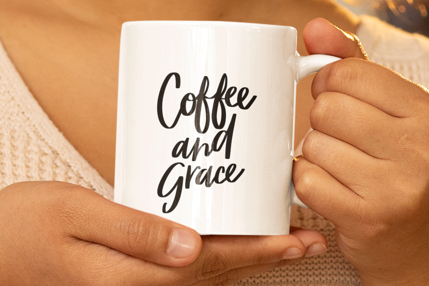 Coffee and Grace 11oz White Mug